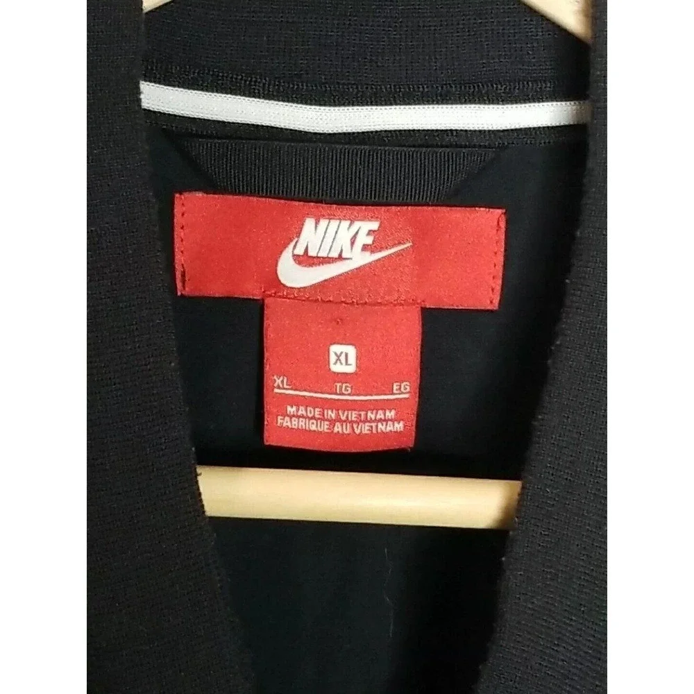 Nike Tech Mens XL Jacket Woven Varsity‎ 832192-010 Black Full Zip Sportswear
